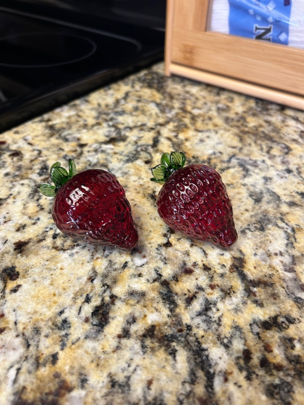 Glass Strawberry Pair